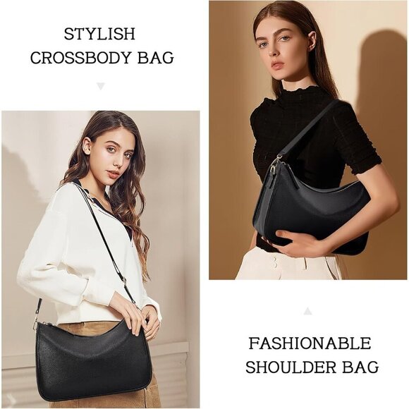 Vegan Leather Crossbody Bag for Women Medium Adjustable Strap Stylish - Picture 2 of 9